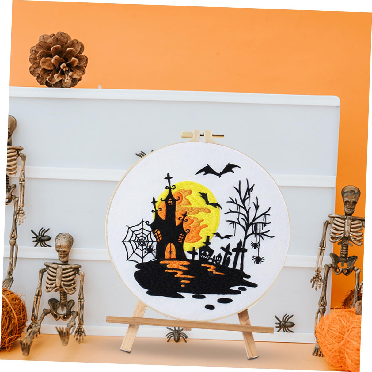 VILLCASE 1 Set Halloween Embroidery Funny Stitching Material Kits for Adults Cross Stitch Kits for Beginners Adults Cross Stitch Supplies Plastic VILLCASE