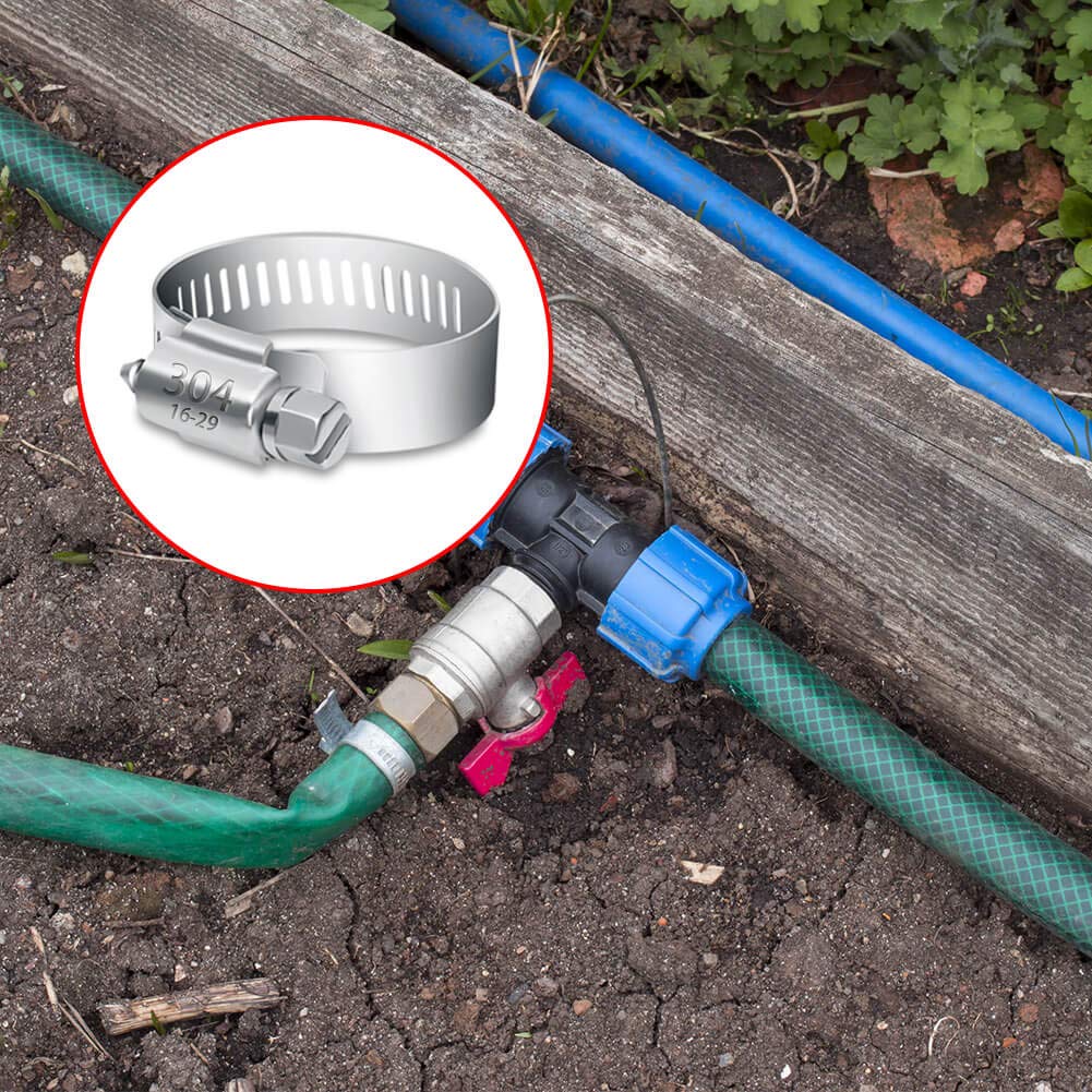 Selizo 40Pcs Hose Clamp Including 7 Sizes Adjustable Pipe Tube Clamps 304 Stainless Steel Hose Clips selizo