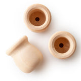 Pinehurst Crafts Unfinished Wooden Bean Pot Candle Cup, Great for Mini Candlestick, Honey Pot or Flower Pot, 1-1/4 Inch Tall (5/8" Hole), Pack of 6 Pinehurst Crafts