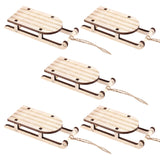 The Office Ornaments 5 Pcs Christmas Sled Ornaments Unfinished Wood Miniature Sleigh for Xmas Tree Hanging Decoration Christmas Sled Decor SEWACC