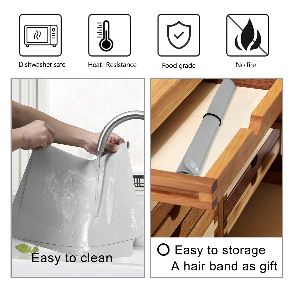 Sapid Extra Large Silicone Sheet for Crafts, Thick Silicone Jewelry Casting Mats, Nonstick Nonslip Silicon Mat for Epoxy Resin, Art Painting, Heat- SAPID