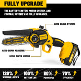 Angseen Mini Chainsaw Cordless 6Inch, Chain Saw Electric Chainsaw Battery Powered with Auto Chain Regulator & Auto Oiler, 800W Super Battery Chainsaw Angseen