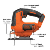 BLACK+DECKER 20V MAX* POWERCONNECT Cordless Jig Saw (Tool Only) (BDCJS20B) BLACK+DECKER
