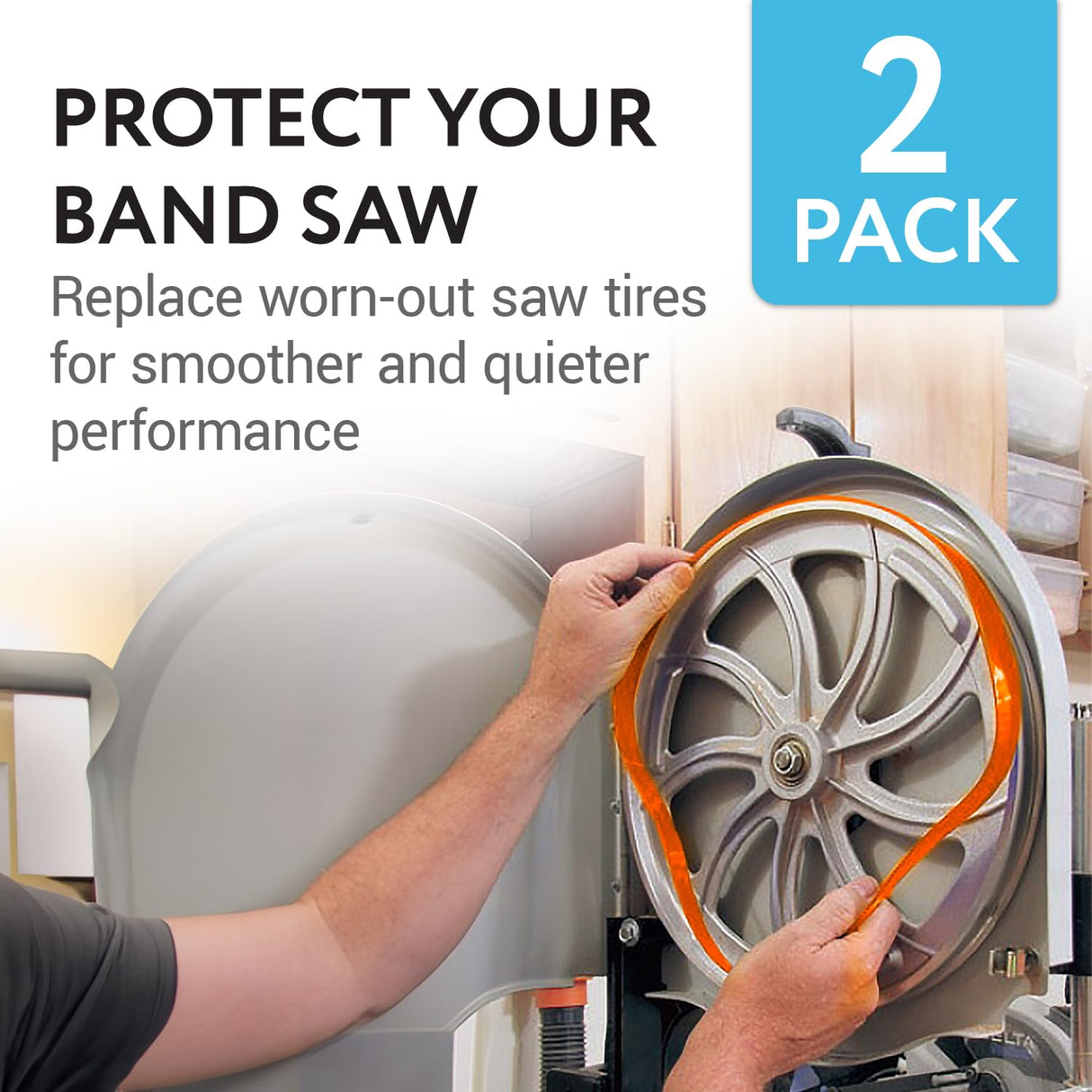 Impresa Urethane Band Saw Tires - 2 Pack - Fits 14 x 1 x 095-Inch Saws - Great for Metal and Wood Cutting - Compatible with Most Bandsaws - No IMPRESA