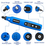 GINELSON Cordless Rotary Tool, 2000 mAh Battery Pack, 5-Speed and USB-C Charging Rotary Tool Kit with 64 Accessories, Multi-Purpose 3.7V Power Rotary GINELSON