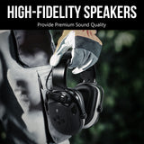 Muffpro Bluetooth Hearing Protection Ear Protection with Safety Glasses, NRR 25 dB Noise Canceling Earmuffs for Snowblowing, Mowing, Construction Muffpro