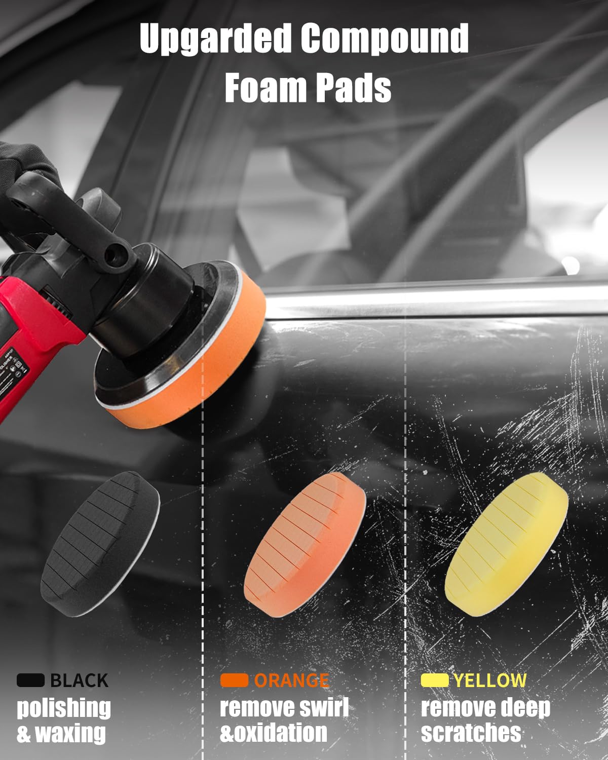 AVID POWER Buffer Polisher, 6-inch Dual Action/DA Polisher for Car Detailing, Random Orbital Car Buffer Polisher Waxer Kit with Variable Speed & 3 AVID POWER