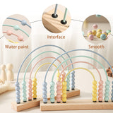 ibwaae Wooden Rainbow Abacus Beads Counting Toys Kids Early Math Skills Montessori Educational Learning Games for Toddler ibwaae