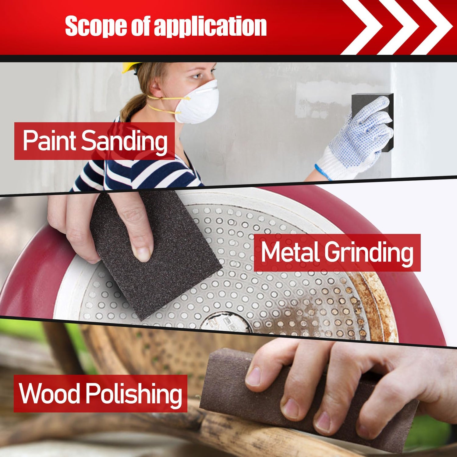 BOSHCRAFT 18 Pack Sanding Sponge, Washable and Reusable Sanding Block for Wood Drywall Metal Glasses Coarse/Medium/Fine/Superfine in 60/80/120/220 BOSHCRAFT