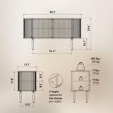 WERMO 55'' Sideboard Storage Cabinet with Doors and Shelves - Credenza Storage Cabinet for Office, Bedroom Storage Cabinet, Hallway Storage Cabinet, WERMO