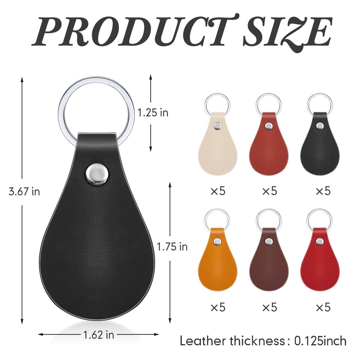 Taiyin 30 Pcs Leather Key Fob Kit for DIY Craft, PU Leather Key Fobs Blanks with Rivets and Key Rings for Laser Engraving Keychain Making Leather Taiyin