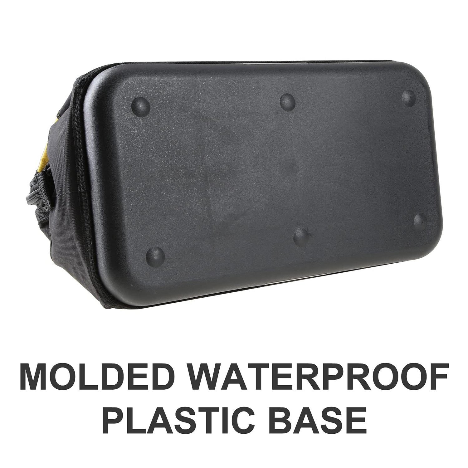 Olympia Tools 16 Inch Wide Mouth Tool Bag, Molded Waterproof Base with 21 Pockets and 7 Belt Loops, Padded Handle, Adjustable Shoulder Strap Olympia Tools