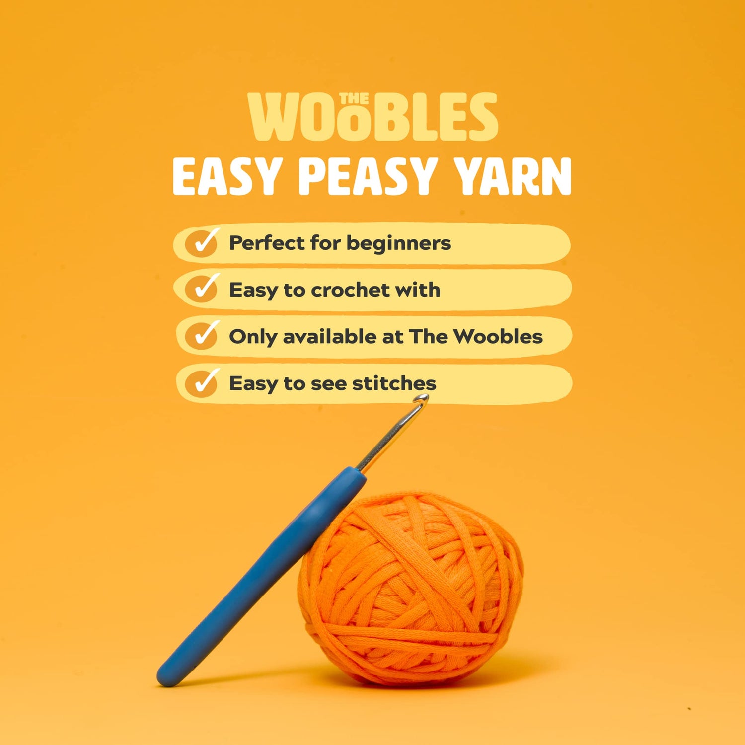 The Woobles Beginners Crochet Kit with Easy Peasy Yarn as seen on Shark Tank - Crochet Kit for Beginners with Step-by-Step Video Tutorials - Bjørn The Woobles