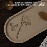 Wehous Oval Tray Molds for Resin Concrete, 2 Size Rose Carved Oval Silicone Mold, Tray Epoxy Resin Casting Mold for Jewelry Holder Bathroom Vanity Wehous