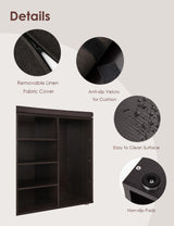 DINZI LVJ Shoe Storage Bench with Cushion, 16-Cubby Shoe Rack, Adjustable Shelves, Multifunctional Shoe Organizer Bench for Entryway, Mudroom, DINZI LVJ