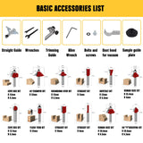 Cordless Router Tool, Mellif 600W Brushless Trim Router for DeWalt 20V MAX Battery(NOT Included) 28,000RPM 5 Variable Speeds, Fixed Base, 12PCS 1/4" WITLIGHT