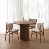 SIMTONAL Round Wood Dining Table Modern Kitchen Table Mesa Redonda de Comedor Walnut, 40''L x 40''W x 29.9''H SIMTONAL