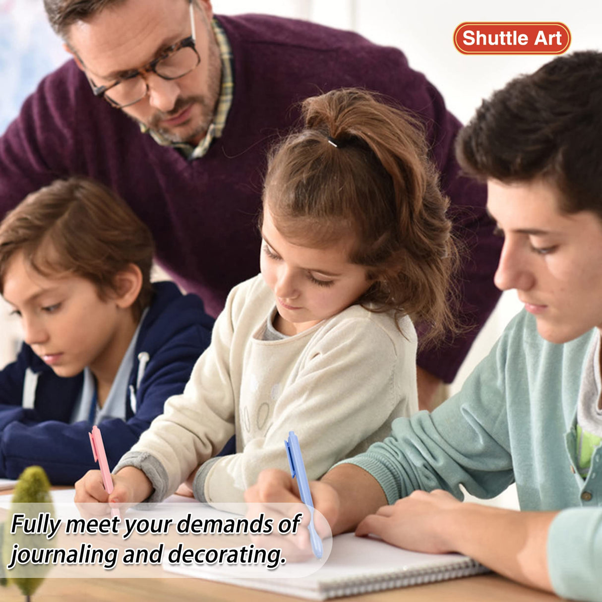Shuttle Art School & Work Supplies Bundle, 15 Pack Pastel Gel Ink Pens in black ink, 0.5mm Tip + 30 Pack Black Retractable Gel Pen Refills 0.7mm Shuttle Art