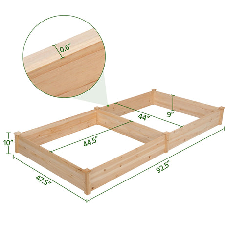 Yaheetech 8×4ft Wooden Horticulture Raised Garden Bed Divisible Elevated Planting Planter Box for Flowers/Vegetables/Herbs in Backyard/Patio Outdoor, Yaheetech