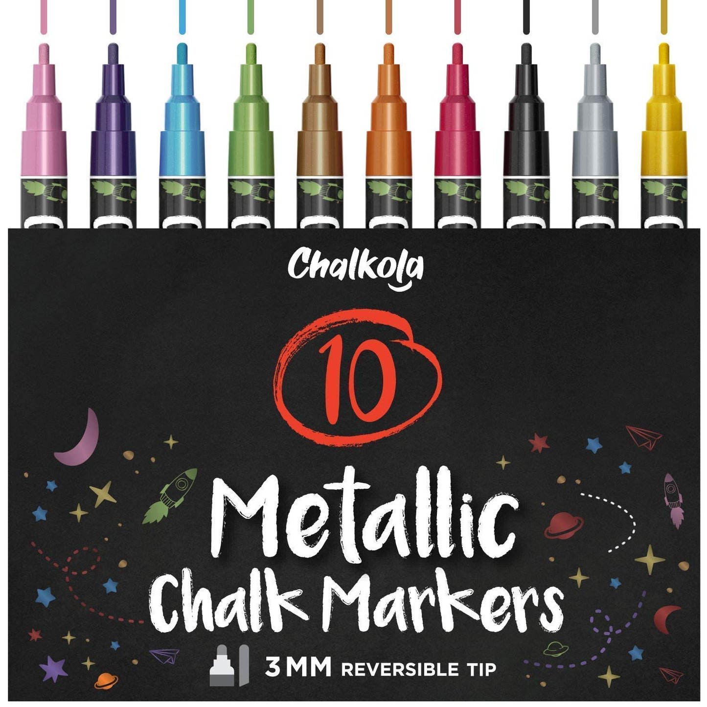 Chalkola Variety Bundle - 5 Yellow Variety + 10 Metallic 3mm - WoodArtSupply