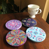 30 Pieces 4 Inch Round Blank Ceramic Coasters, Unglazed Ceramic Tiles Coasters, Ceramic Tiles with Cork Backing Pads for Painting, DIY Crafts, GNIEMCKIN