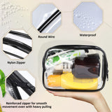 Weewooday 12 Pieces Clear Cosmetics Bag PVC Zippered Clear Toiletry Carry Pouch Portable Cosmetic Makeup Bag Waterproof Makeup Bag Vinyl Plastic Weewooday