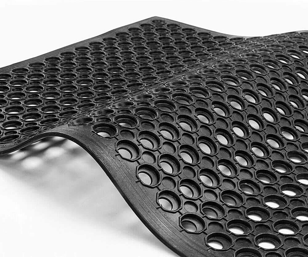 tonchean Rubber Drainage Floor Mat 83x35in Commercial Anti-Fatigue Rubber Floor Mats with Holes Restaurant Bar Floor Mat Heavy Duty Drainage Mat for tonchean