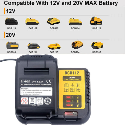 Qbmel DCB112 Rapid Charger Replacement for dewalt 12V-20V MAX Lithium Battery Charger - WoodArtSupply