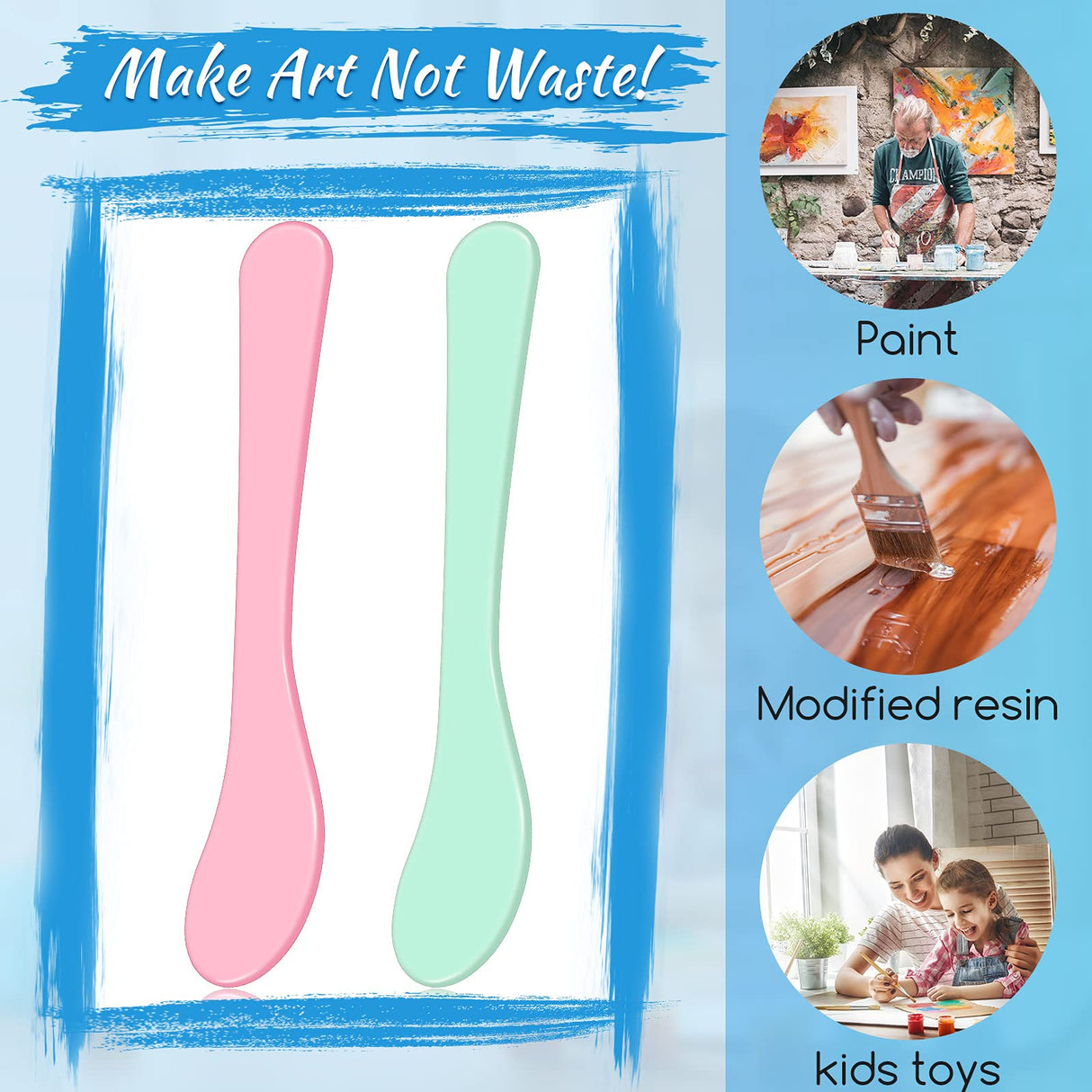 24 Pieces 6 Inch Paint Stir Sticks Mixing Sticks Reusable Mold Mixer Mixing Tool Plastic Stirring Sticks for Mixing Resin Epoxy Liquid Paint Pour Patelai