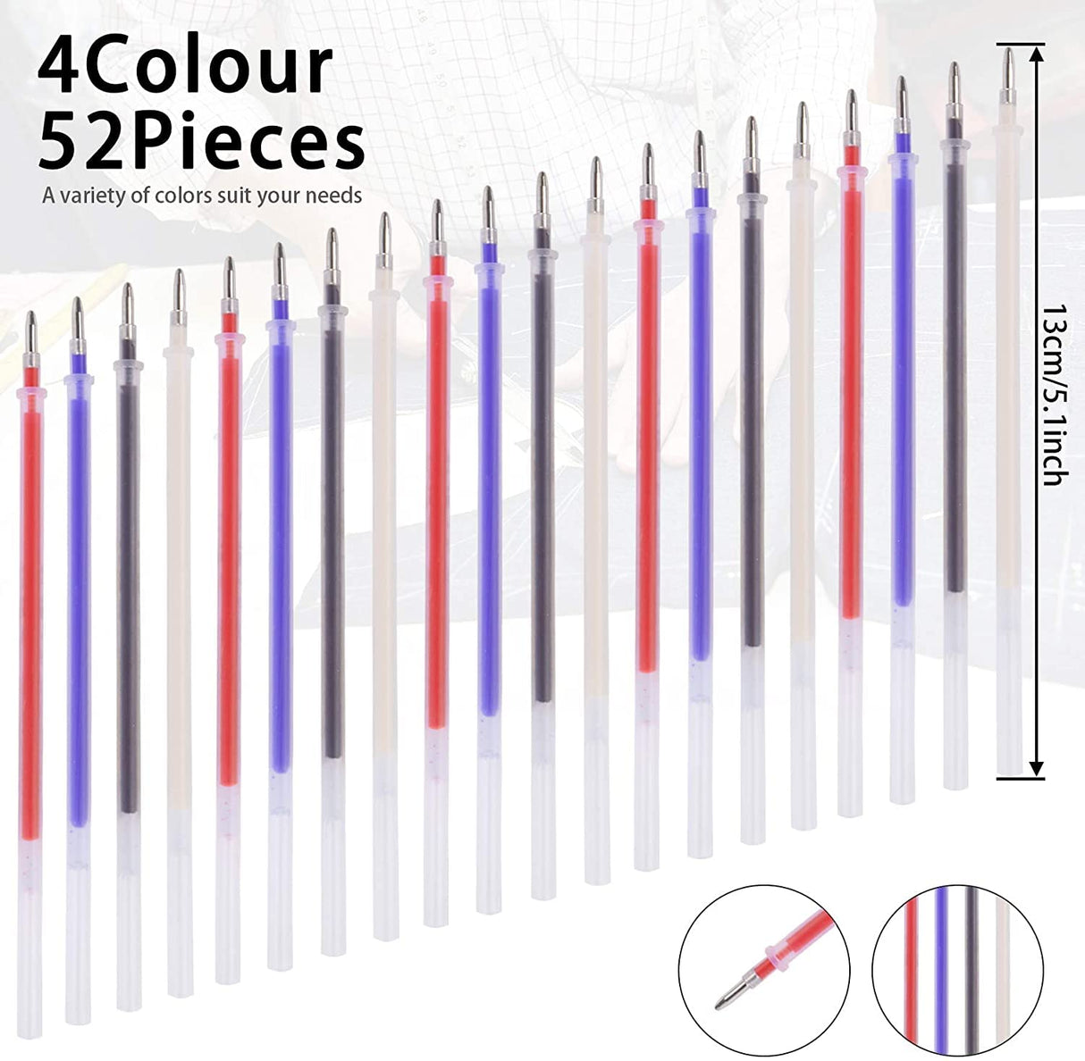 JANYUN 8 Pieces Heat Erasable Pens for Fabric with 52 Refills Fabric Marking Pens Fabric Markers for Quilting Sewing DIY Dressmaking Fabrics Tailors JANYUN