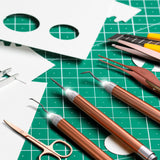 Therwen 6 Pcs Weeding Tools Set Weed Removal Tool Kit LED Tweezers Pin Hook Scissors for Vinyl Paper Projects Crafting DIY Therwen