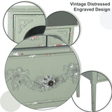 MAISON ARTS 42" H Accent Cabinet with 2 Glass Doors, Distressed Storage Cabinet Farmhouse Kitchen Buffet Cabinet Entryway Living Room Cabinet MAISON ARTS