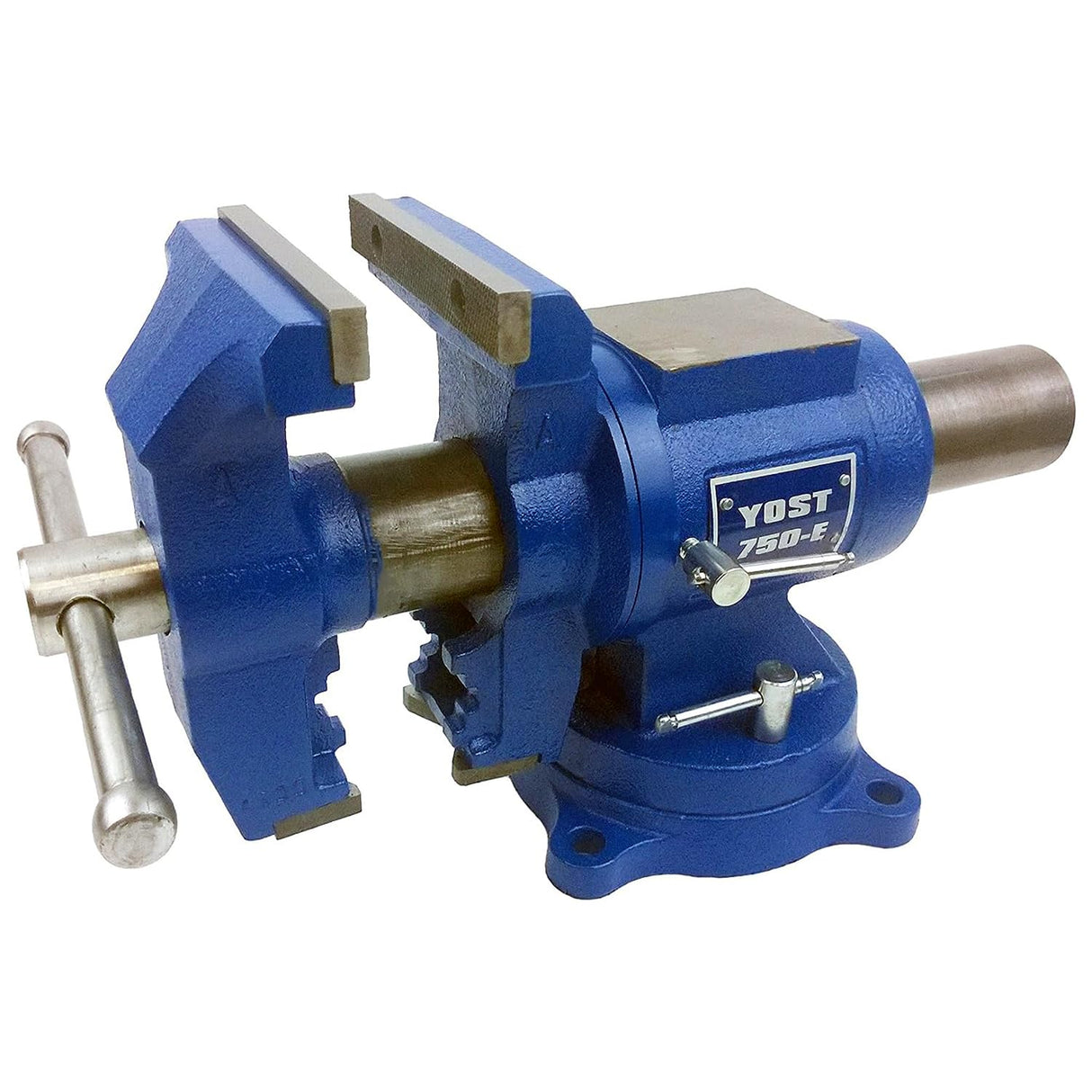 Yost Vises 750-E Multi-Jaw Rotating Vise System | 2 in 1 Multipurpose Bench and Pipe Vise | Secure Grip with Swivel Base | Made with a Combination of Yost Vises