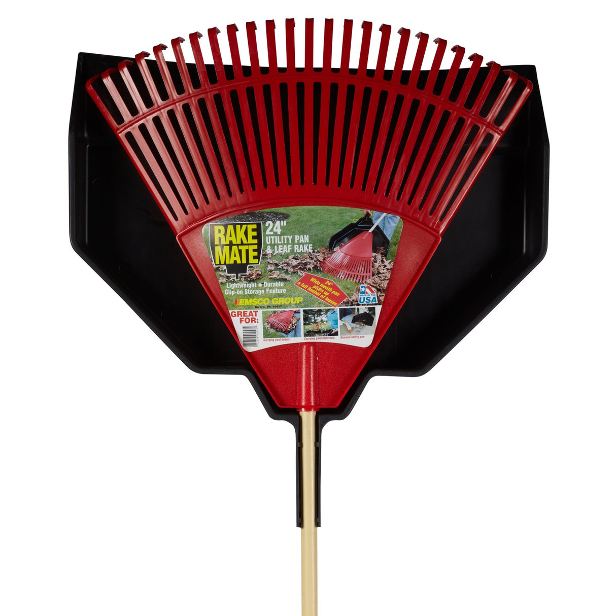 Emsco Group Enormous Yard & Garage Dust Pan – 24-Inch Mouth – Lightweight, Durable – Clip-On Features Emsco Group