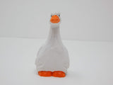 Selsela White Goose Keychain Bird Ring Hook Clip Charm Miniature Wood Mini Figurine Small Animal Selsela