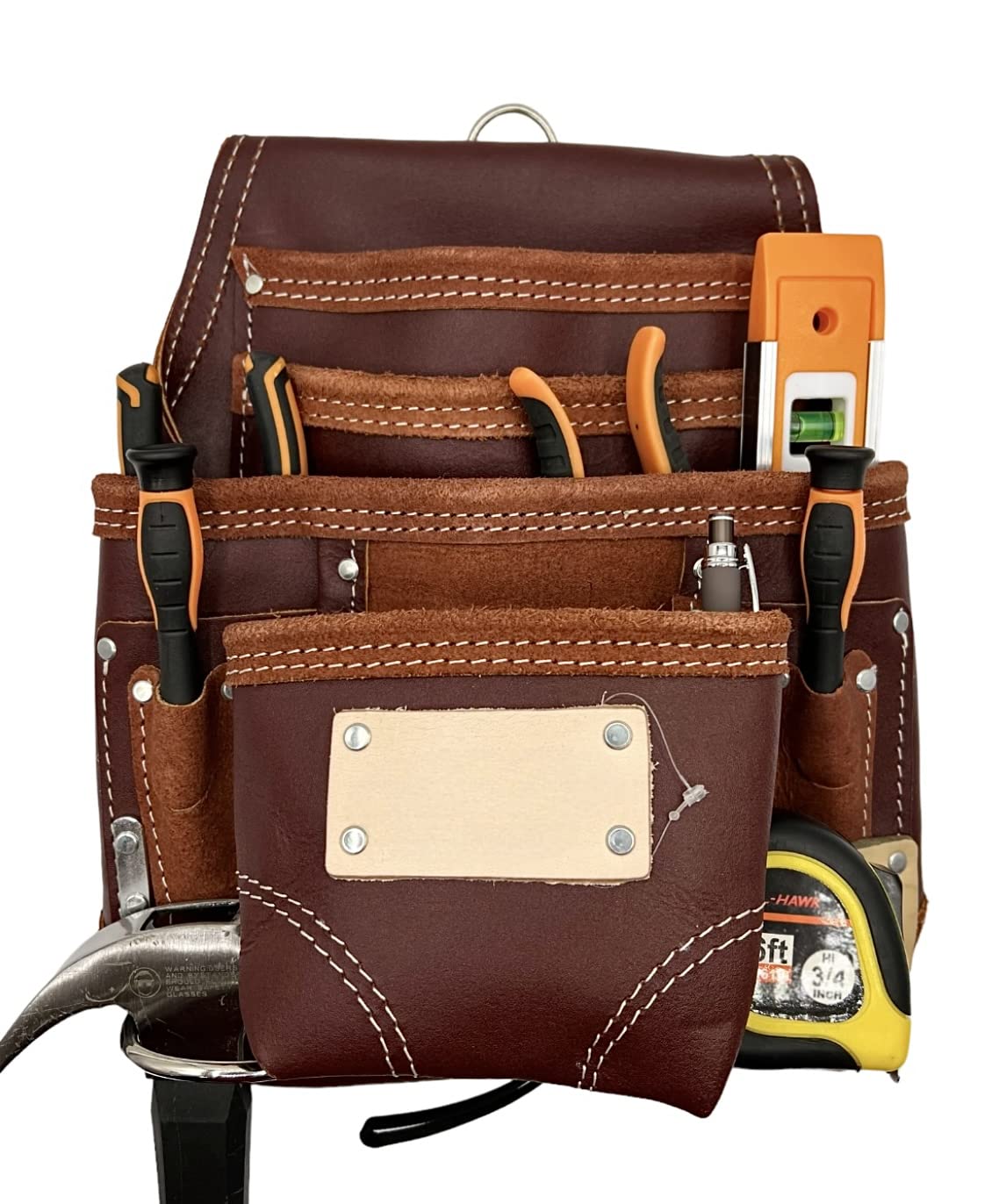 Leather Tool Pouch for Construction - Tool Pouches for Carpenters, Electricians, Drywall & Framing - Work Pouch - Screw & Nail Bags - 100% Grain Supreme Leather
