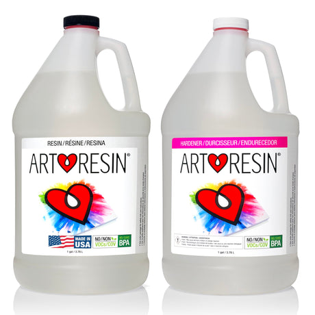 ArtResin - Epoxy Resin - Clear - Non-Toxic - 2 gal (1 gal Resin + 1 gal Hardener) (7.57 L) ArtResin