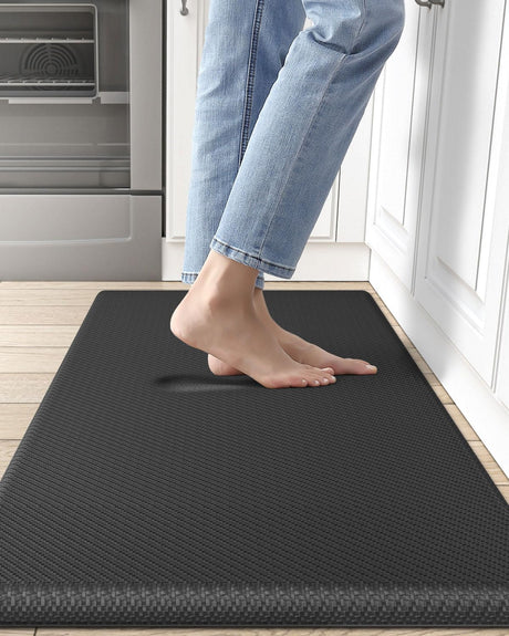 DEXI Anti Fatigue Kitchen Mat, 3/4 Inch Thick, Stain Resistant, Padded Cushioned Floor Comfort Mat for Home, Garage and Office Standing Desk, DEXI