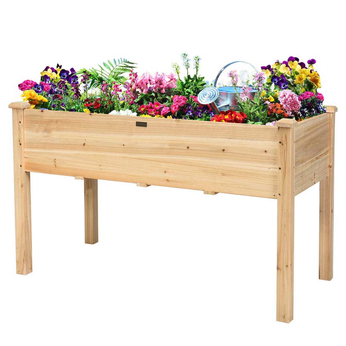 Giantex Raised Garden Bed, Wood Planter Box with Legs, Drain Holes, Elevated Garden Bed for Vegetables, Standing Garden Container Planter Raised Beds - WoodArtSupply