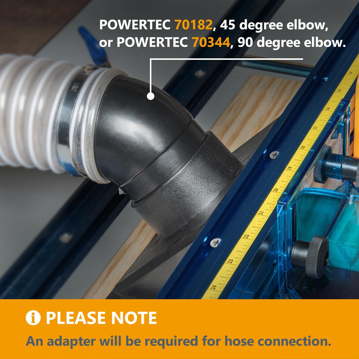 POWERTEC 71913 Full Size Router Bit Guard with 2.5" ID Router Table Dust Port and 2-PC Router Fence/Router Table Featherboards - WoodArtSupply