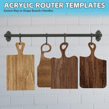 TRINKA Charcuterie Board Template Set - 6 Pcs Acrylic Router Templates for Woodworking | Handle Cutting Board Templates with 4 Pens | Angled Curvy TRINKA