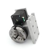 CNC Milling Machine Rotational Axis CNC Router Rotary Table Rotary a axis 4th Axis 65mm 3 Jaw Chuck Dividing Head w/ Nema17 stepper motor w/ 54mm CNCTOPBAOS
