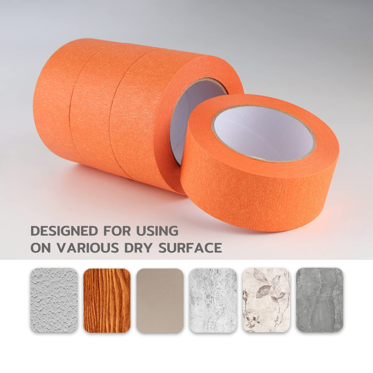 Lichamp Wide Orange Painters Tape 2 inch, 1pc Medium Adhesive Orange Masking Tape, 1.95 inches x 55 Yards Lichamp
