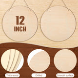 Suzile 20 Pcs Wood Rounds for Crafts 12 inch Unfinished Wood Crafts Wooden Signs Wood Blanks Wood Circles for Crafts Blank Round Wooden Discs for DIY Suzile