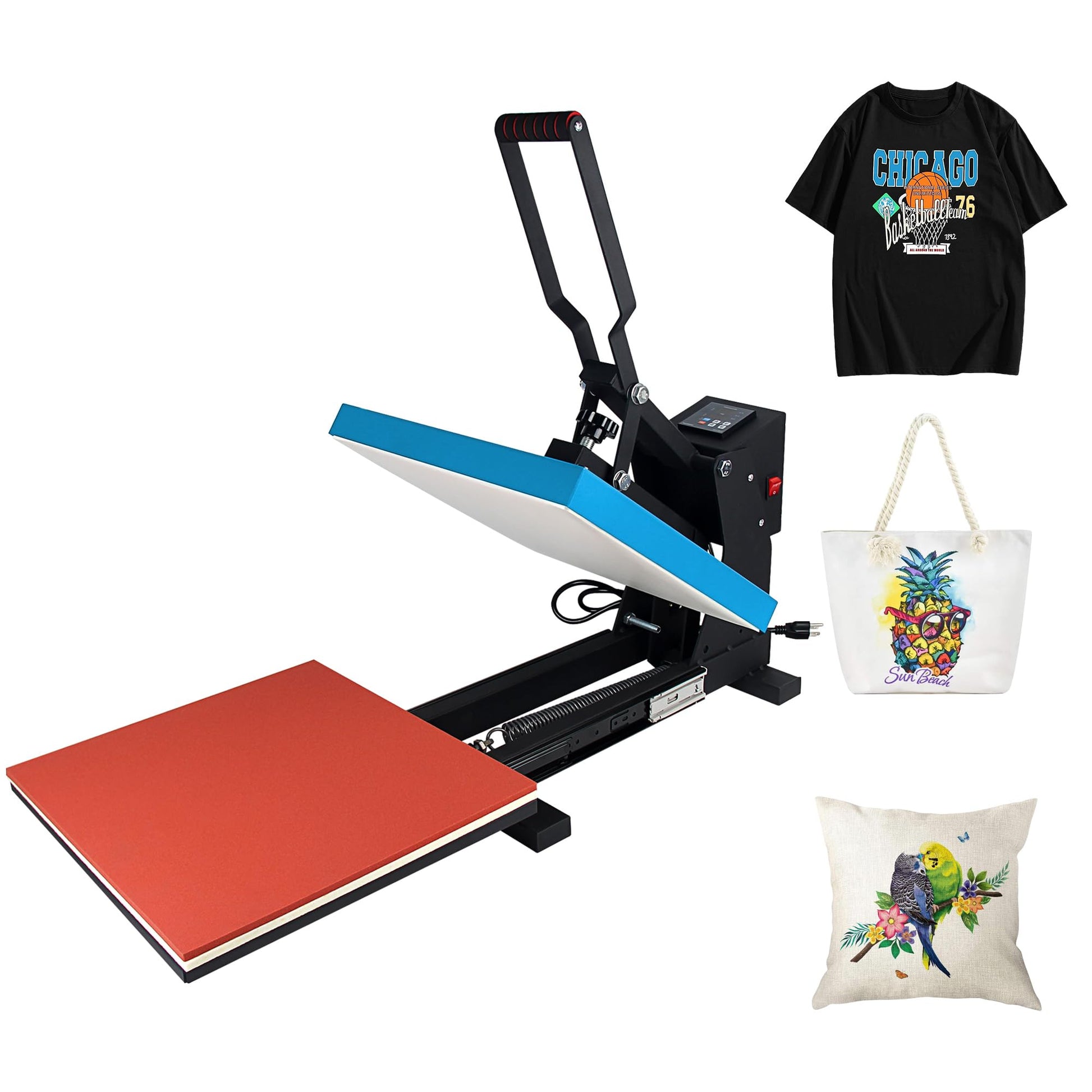 Heat Press Machine with Slide Out Drawer 15x15 Inch for T-Shirt with Digital Control Panel Industrial Sublimation Printer High Precision Hot Press - WoodArtSupply