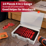 KAGYIFLY Setup Blocks Woodworking, 14pcs Aluminum Setup Blocks Height Gauge Set for Router Table Saw and Angle Measure Set up (Each Setup Bars has KAGYIFLY