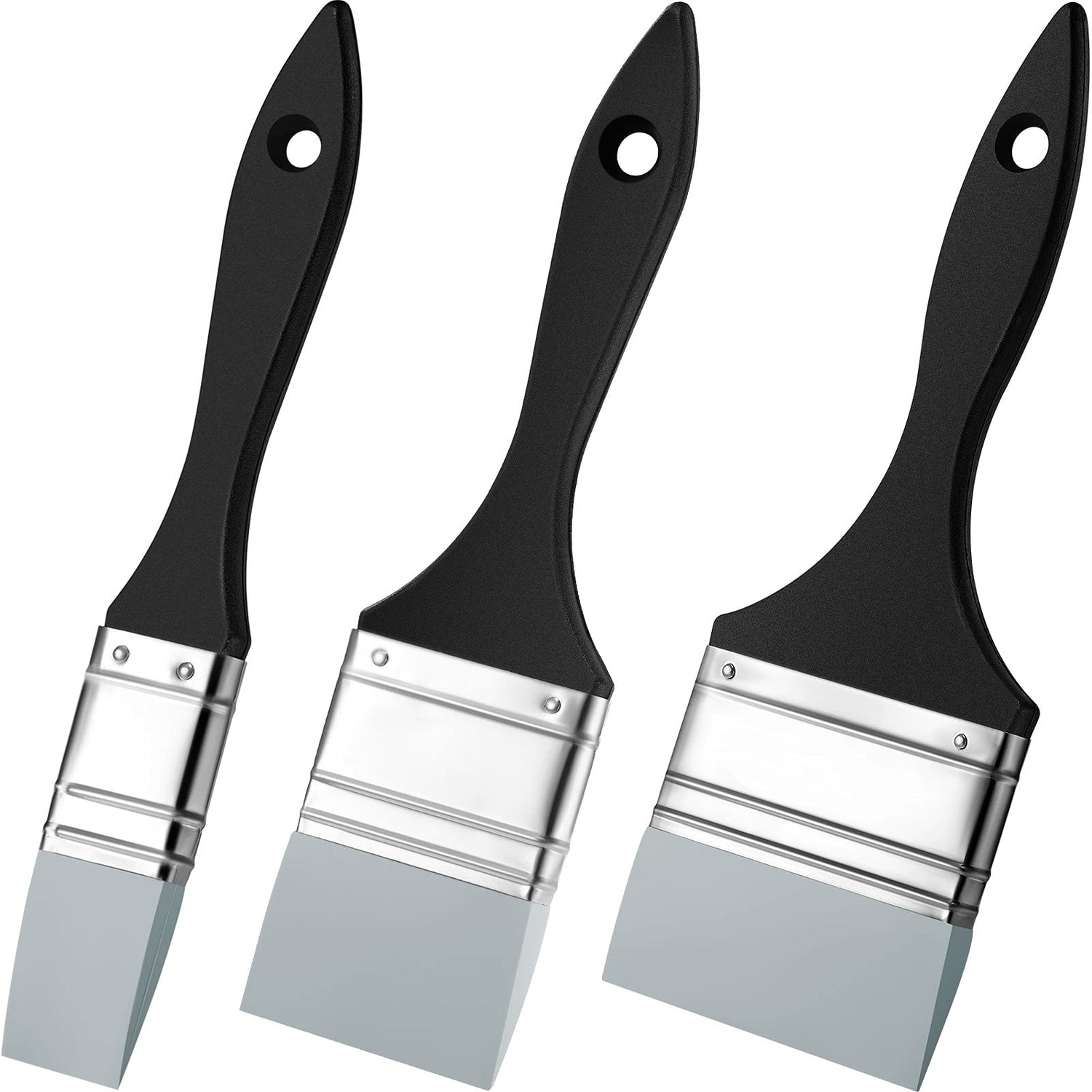 3 Pcs Silicone Epoxy Brushes Set Paint Brushes Set Reusable Flexible Silicone Brushes for Making Epoxy Glitter Tumblers Acrylic Oil Watercolor, Face Nezyo