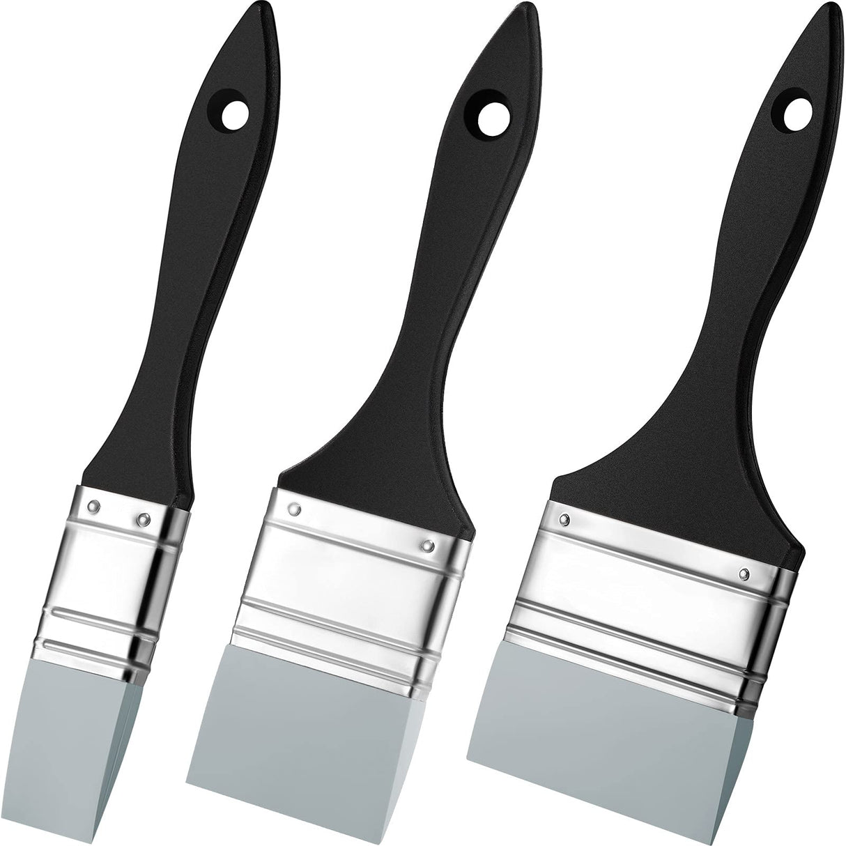 3 Pcs Silicone Epoxy Brushes Set Paint Brushes Set Reusable Flexible Silicone Brushes for Making Epoxy Glitter Tumblers Acrylic Oil Watercolor, Face Nezyo