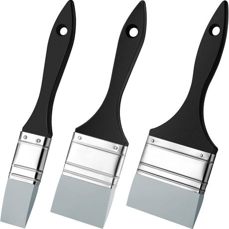 3 Pcs Silicone Epoxy Brushes Set Paint Brushes Set Reusable Flexible Silicone Brushes for Making Epoxy Glitter Tumblers Acrylic Oil Watercolor, Face Nezyo