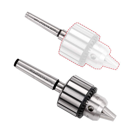 KingTool 4 Pcs Drill Chuck Set - 1/2-Inch Drill Chuck with Chuck Key with #1 (JT33-MT1) and #2 (JT33-MT2) Morse Taper Arbor - WoodArtSupply